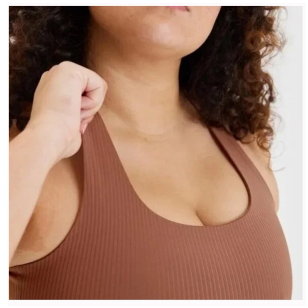 GIRLFRIEND COLLECTIVE Rib Paloma Racerback Bra Rye 5XL - Picture 3 of 8